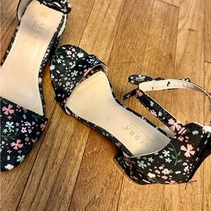 Serra Black and Pink Floral Heels